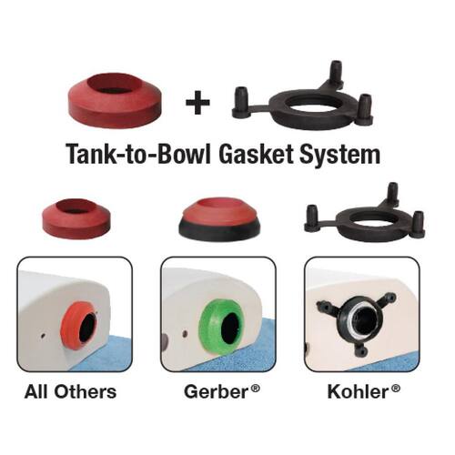 Toilet Gasket System 2 in. Tank-to-Bowl with Bolts Universal 6