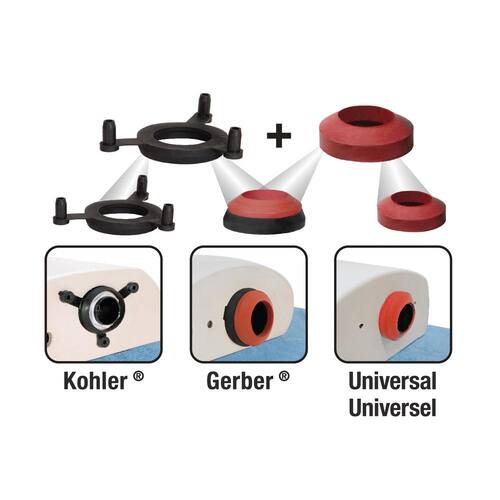 Toilet Gasket System 2 in. Tank-to-Bowl with Bolts Universal 3