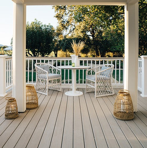 Composite Decking 1 in. x 6 in. x 16 ft. French White Oak Grooved Edge Board