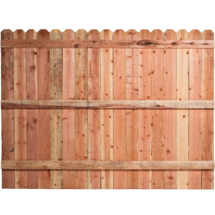  Redwood Dog-Ear Fence Panel 6 ft. x 8 ft. Brown 2