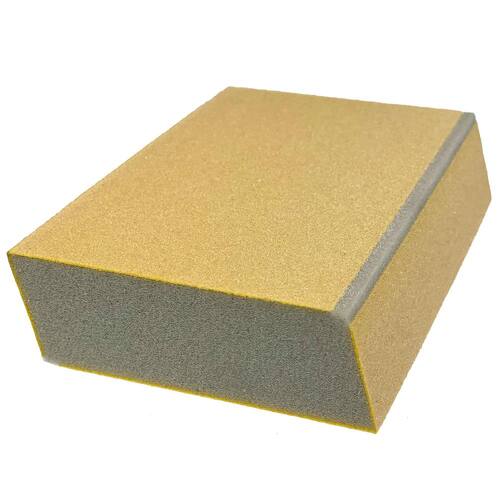 Sanding Sponge, Angled, Medium, 220-Grit, Edge Protect, 3 in. x 5 in. x 1 in.