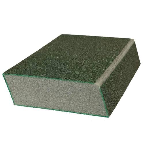 Sanding Sponge, Angled, Medium Grit, 80, Edge Protect, 3 in. x 5 in. x 1 in.