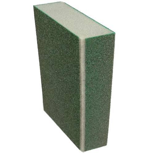 Sanding Sponge, Angled, Medium Grit, 80, Edge Protect, 3 in. x 5 in. x 1 in.