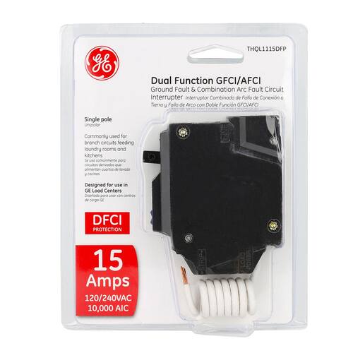 Circuit Breaker 15 Amp Single-Pole Q-Line Dual Function Arc Fault/GFCI