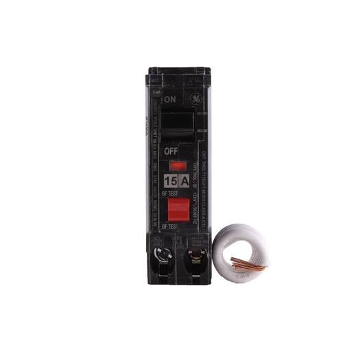 Circuit Breaker 15 Amp Pole Single Ground Fault with Self-Test