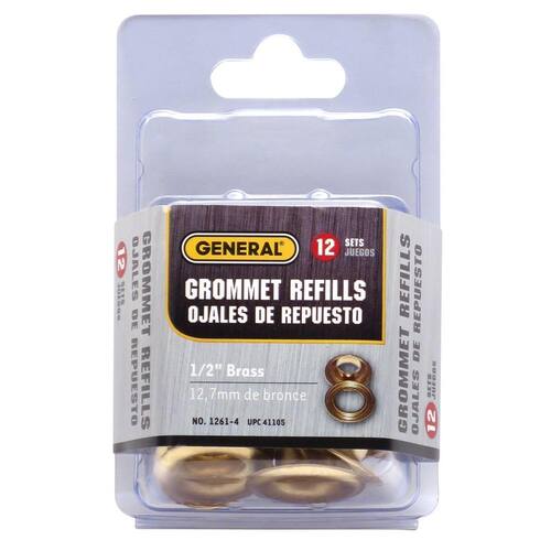 Grommet Kit Refill Solid Brass 1/2 in. and Refill (12-Pack)