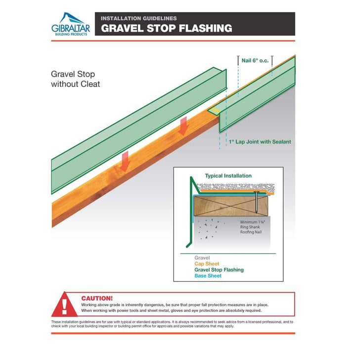 Drip Edge Flashing 4 in. x 2 in. x 10 ft. Gravel Stop Galvanized Steel Metallic 26-Gauge