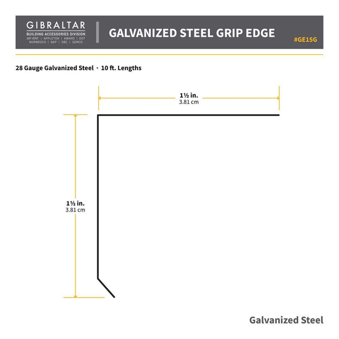 Rain Diverter 1-1/2 in. x 1-1/2 in. x 10 ft. Galvanized Steel Metallic 28-Gauge