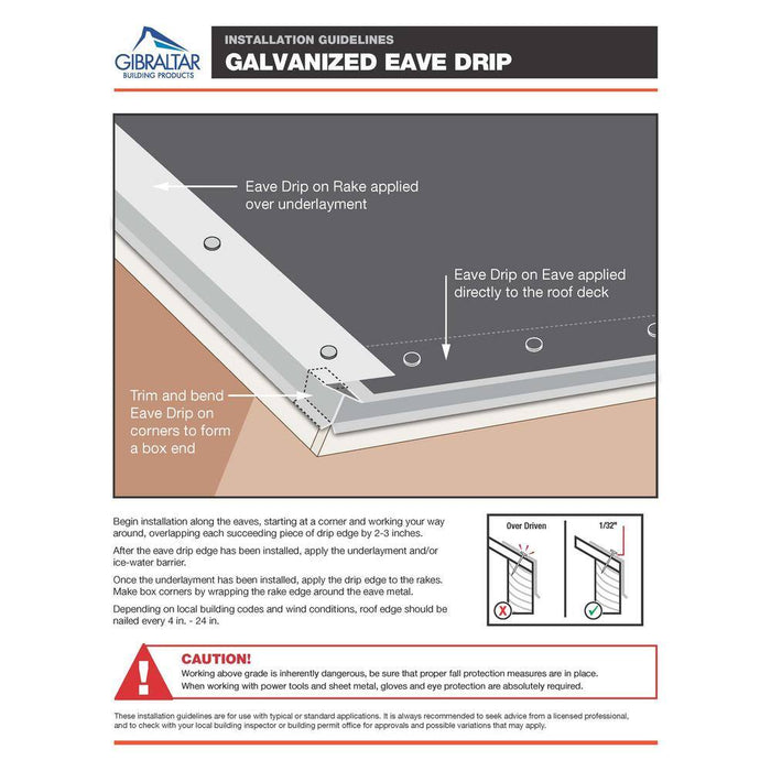 Drip Edge Flashing 1-1/2 in. x 1-1/2 in. x 10 ft. L-90 Bonderized Steel Gray 28-Gauge