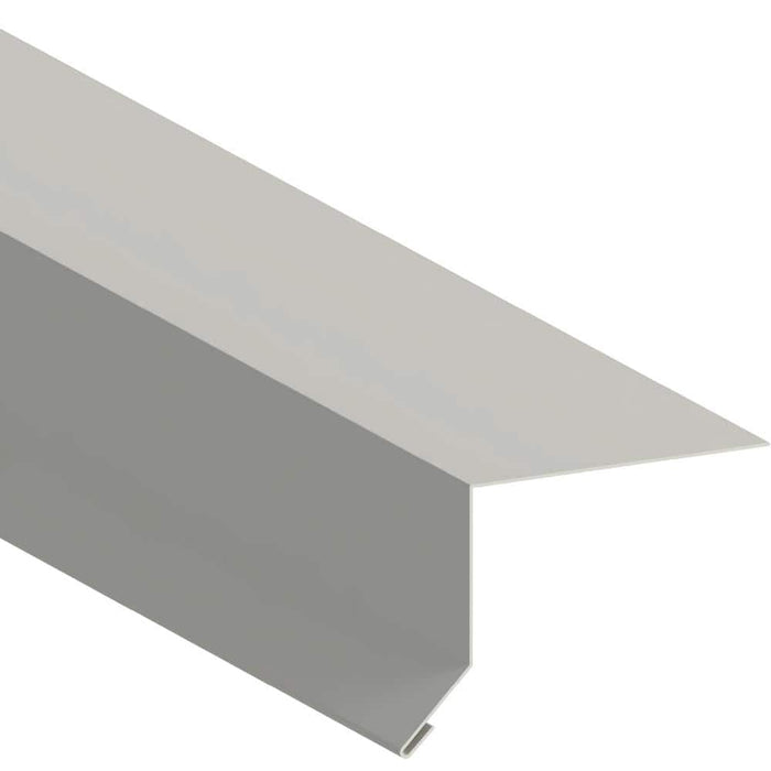 Drip Edge Flashing 1-1/4 in. x 2-1/4 in. x 10 ft. L-90 Hemmed Galvanized Steel White 28-Gauge