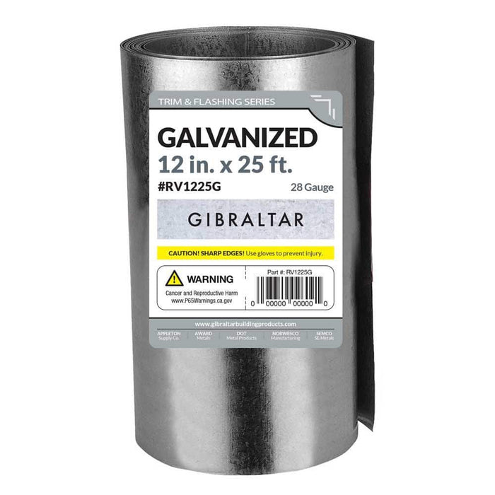 Roll Valley 12 in. x 25 ft. Galvanized Steel Metallic 28-Gauge