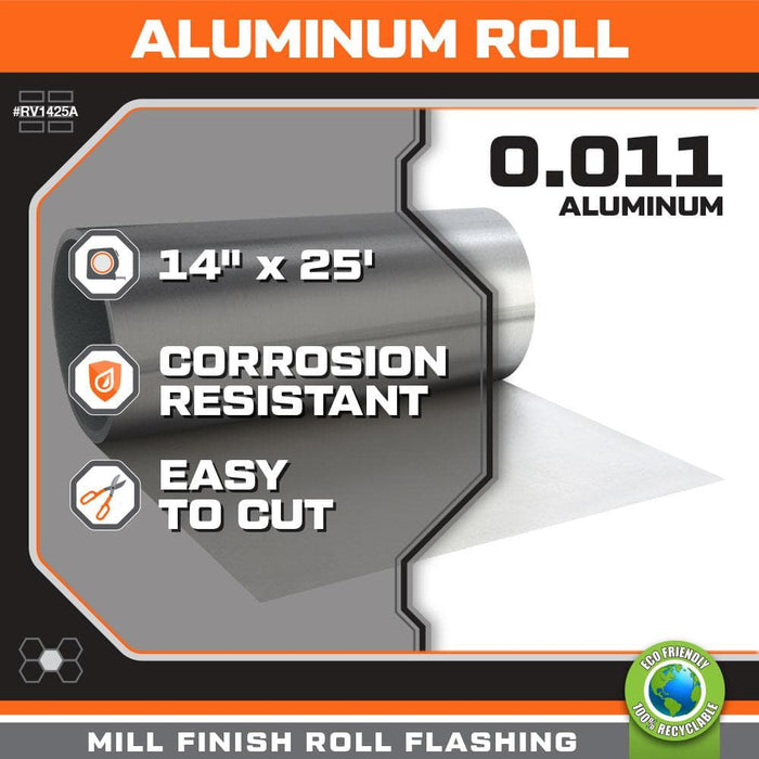 Roll Valley 14 in. x 25 ft Aluminum Metallic 30-Gauge