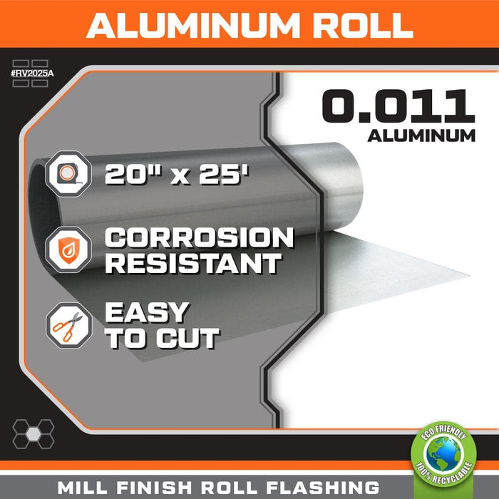 Roll Valley 20 in. x 25 ft. Aluminum Metallic 30-Gauge