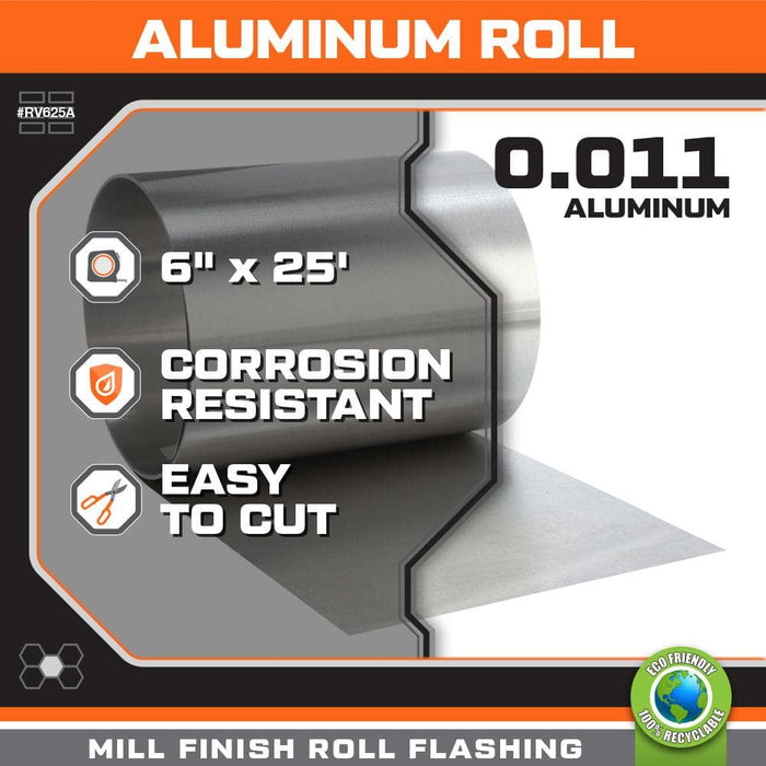 Roll Valley 6 in. x 25 ft. Aluminum Metallic 30-Gauge