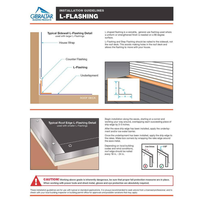 Drip Edge Flashing L-90 3 in. x 3 in. x 10 ft. Bonderized Steel Gray 28-Gauge