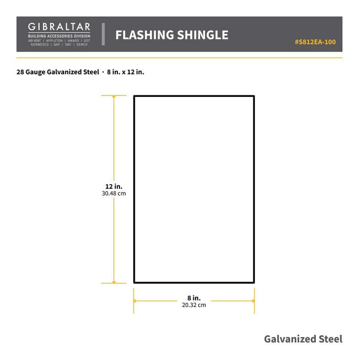 Metal Sheets 8 in. x 12 in. Shingle Galvanized Steel Metallic 28-Gauge