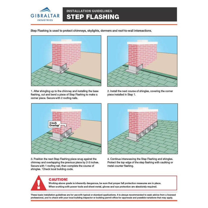 Step Flashing 3 in. x 7 in. Galvanized Steel Metallic 28-Gauge (25-Pack)