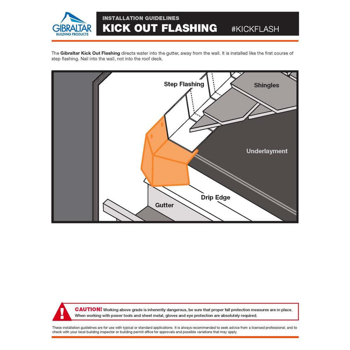 Rain Diverter 4 in. x 4 in. x 8 in. Kickout Aluminum Black