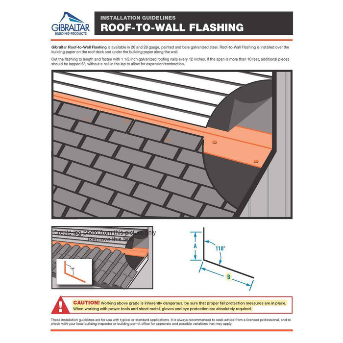 Flashing Angle 2 in. x 3 in. x 10 ft. Roof-to-Wall Galvanized Steel 26-Gauge