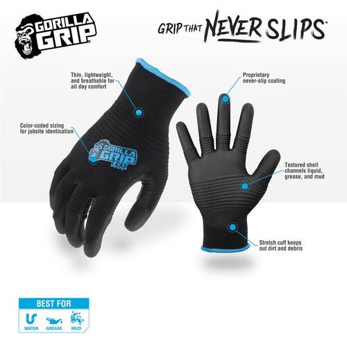 Work Gloves Small TRAX Extreme Grip