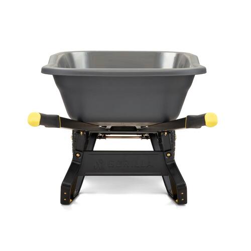 Wheelbarrow Dual-Wheel Pro-Grade Poly Bucket Steel Handles Dual 16 in. Pneumatic Wheels Easy-Dump Design 8 cu. ft.