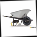 Steel Tub Wheelbarrow PRO Heavy-Duty 6 cu. ft. with Steel Braces and Handles, Easy Pivot/Dump Design, 16 in. Pneumatic Wheel