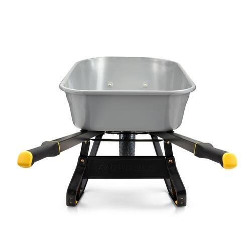 Steel Tub Wheelbarrow PRO Heavy-Duty 6 cu. ft. with Steel Braces and Handles, Easy Pivot/Dump Design, 16 in. Pneumatic Wheel