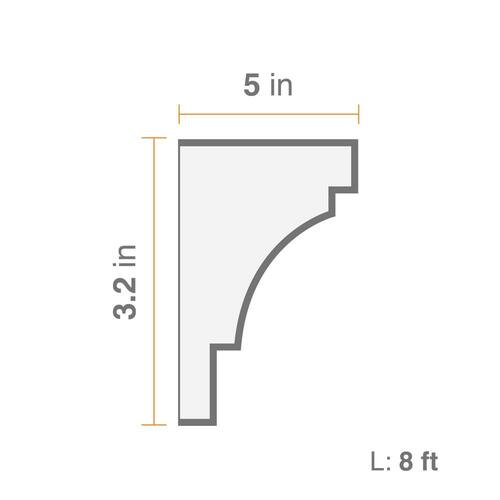 Composite Sill Moulding  5 in. x 3 in. x 8 ft. 559 Gray Italian