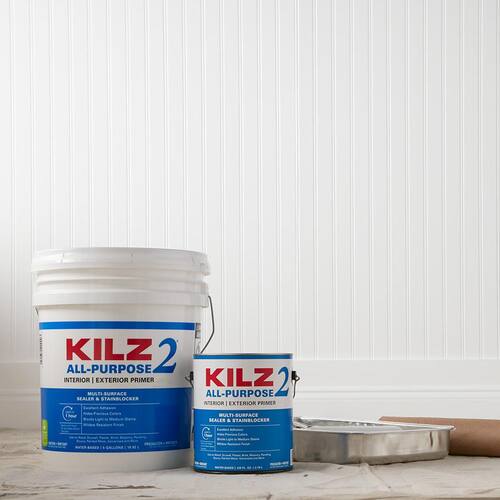 Interior/Exterior Primer, Sealer, and Stain Blocker, Multi-Surface, Gray, All Purpose, 1 gal.