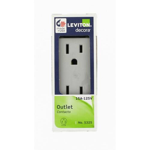 Duplex Outlet Residential Grade Self Grounding 15 Amp Gray 1pc.