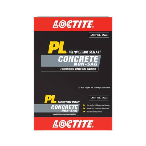 Polyurethane Sealant, PL Concrete Crack and Masonry, Limestone, 10 oz Cartridge (each)