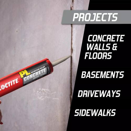 Polyurethane Sealant, PL Concrete Crack and Masonry, Limestone, 10 oz Cartridge (each)