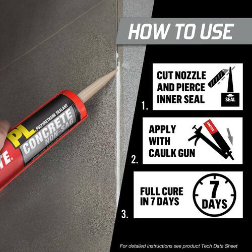 Polyurethane Sealant, PL Concrete Crack and Masonry, Limestone, 10 oz Cartridge (each)