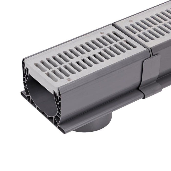 Channel Drains 7 in. Speed-D With Bottom Outlet Poly Grey 10