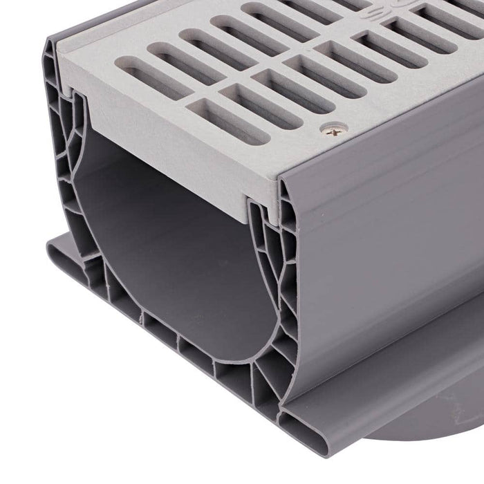 Channel Drains 7 in. Speed-D With Bottom Outlet Poly Grey 11