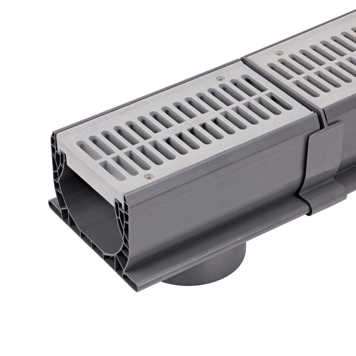 Channel Drains 7 in. Speed-D With Bottom Outlet Poly Grey 7