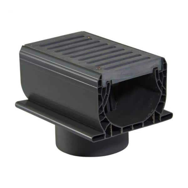 Channel Drains 7 in. Speed-D With Bottom Outlet Poly Grey 8