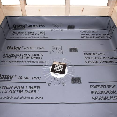 PVC Shower Pan Liner, 6 ft. x 10 ft., Gray