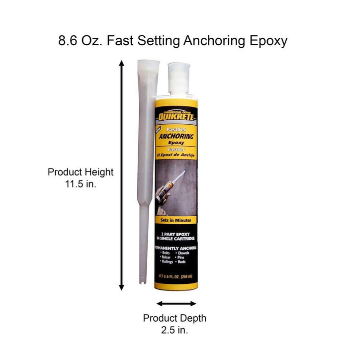 Fast Setting Anchoring Epoxy 8.6 oz. Grey Quickrete 5