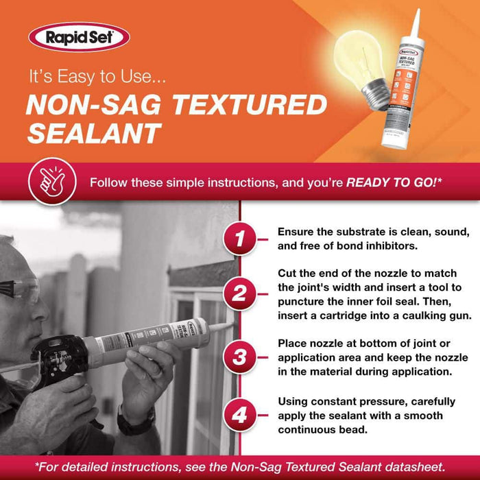 Non-Sag Sealant 10.1 oz. Textured Grey Rapid Set 3