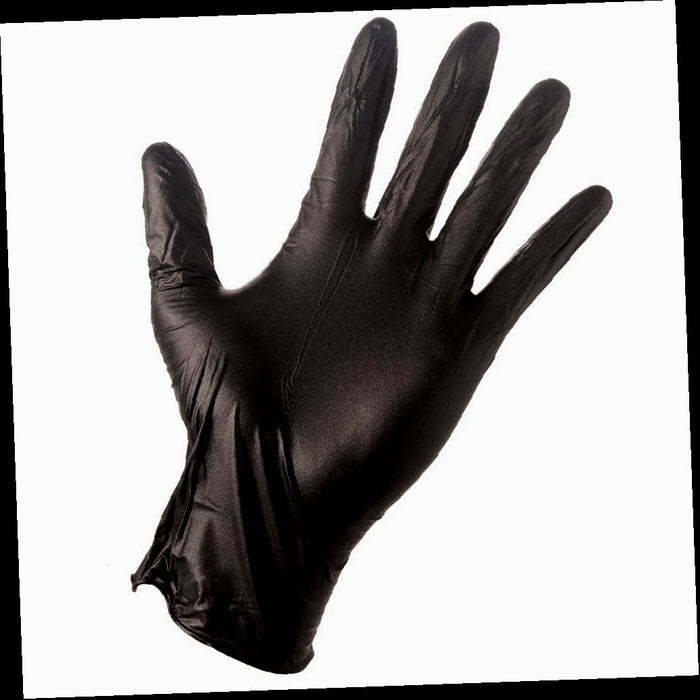 Nitrile Gloves Disposable Large Black 4 Mil (100-Box)