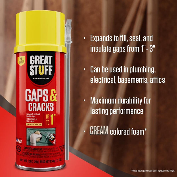 Spray Foam Insulation R-2 Standard Gaps and Cracks 5 sq. ft. 12 oz. 2