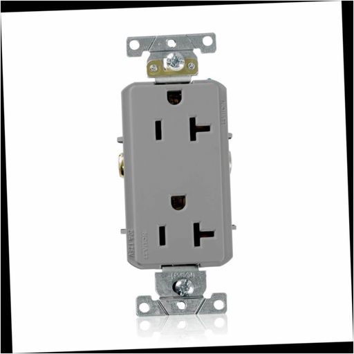 Duplex Outlet Industrial Grade 20 Amp Gray Decora Plus