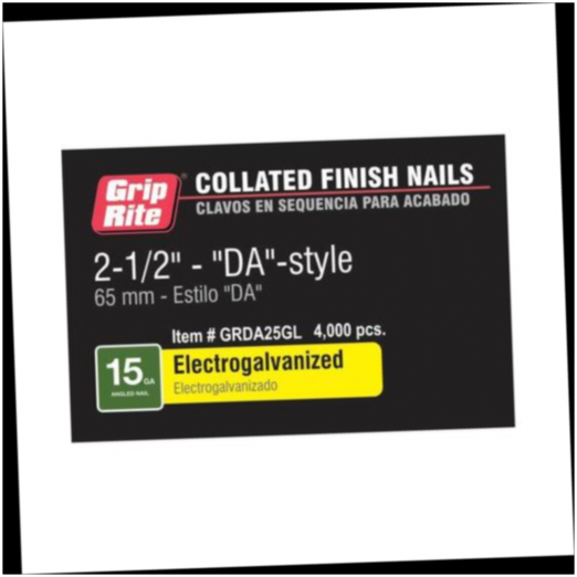 Finish Nails 2-1/2 in. x 15-Gauge Electrogalvanized 4000 per Box