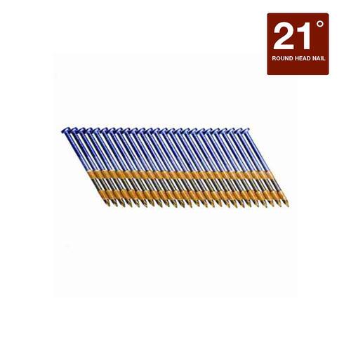 Round Head Nails 2-3/8 in. x 0.113 in. 21-Degree Angled Plastic Collated Vinyl Coated Ring Shank 5000 pcs