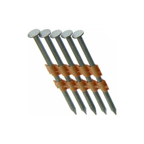 Framing Nails Plastic Collated Ring Shank Round Head Galvanized Exterior 2-3/8 in. x 0.113 in. 21-Degree Angled 1000 pcs