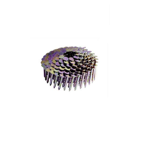 Roofing Nails 1 in. x 0.120 in. 15° Angled Wire Collated Electrogalvanized Smooth Shank Coil 7200 pcs