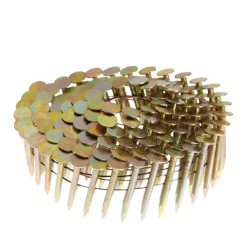 Roofing Nails 1 in. x 0.120 in. 15° Angled Wire Collated Electrogalvanized Smooth Shank Coil 7200 pcs