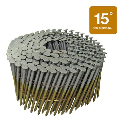 Exterior Galvanized Wire Collated Ring Shank Nails 2 in. x 0.092 in. 15-Degree Angled 3000 pcs