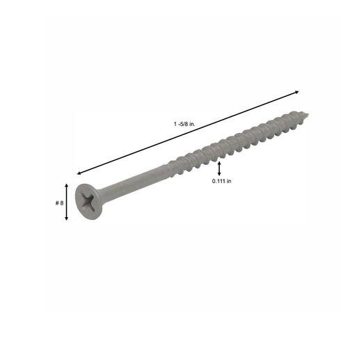 Philips Bugle-Head Coarse Thread Sharp Point Polymer Coated Exterior Screw, #8 x 1-5/8 in., 1 lb./Pack